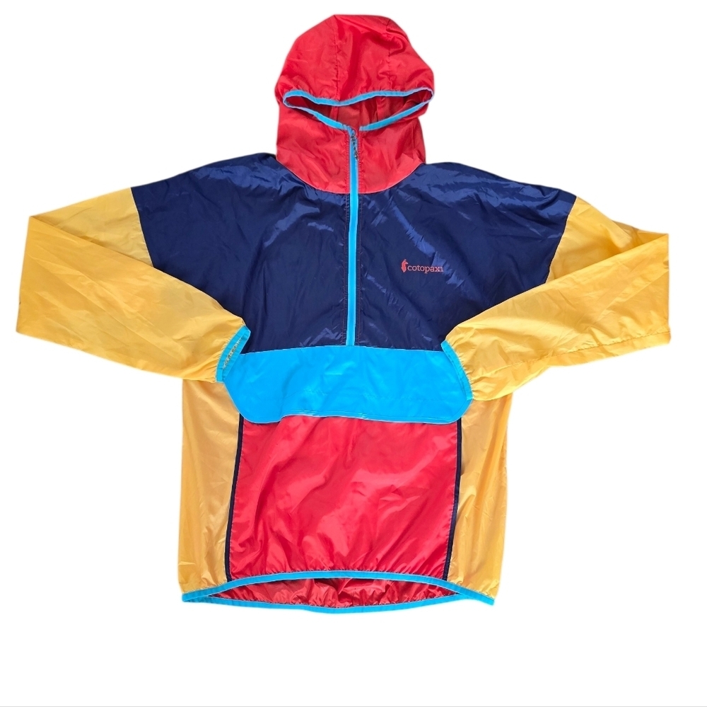 Cotopaxi 1/2 Zip Red and Blue Colorblock Hooded Windbreaker Size WL  MM